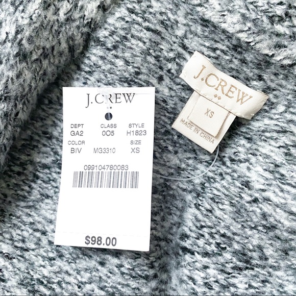 NWT J.CREW Gray Oversized CarCoat Sweater Cardigan - Picture 2 of 6